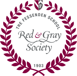 Logotipo de la Sociedad Roja y Gris de la Escuela Fessenden